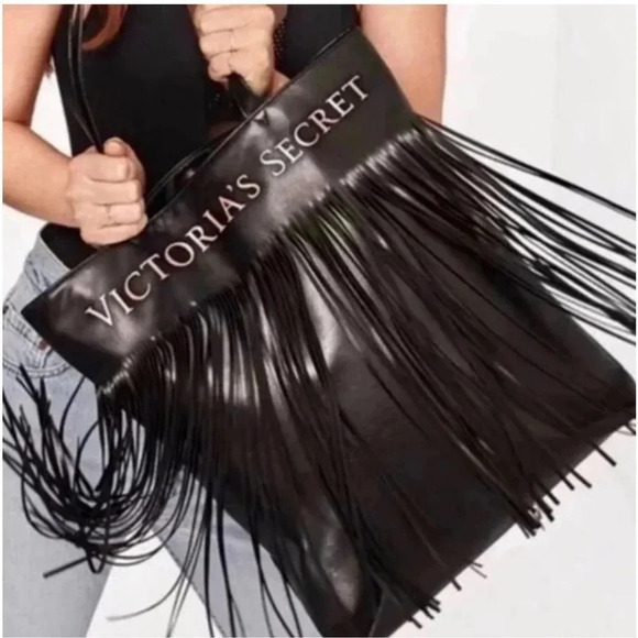 Victoria’s Secret Faux Leather Fringe Tote Bag - Picture 1 of 4